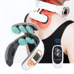 Neck Massager - 6 Heads Smart Electric Back Pulse - 42℃ Heat / White