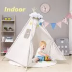 Funteep ™ Kids Teepee Tent | Cotton Canvas with Wooden Poles - Image 5