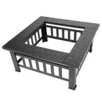 Outdoor Fire Pit Table - Heavy Duty Iron Mesh and Frame - 25.35 lbs / Black - Bild 3