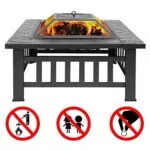 Outdoor Fire Pit Table - Heavy Duty Iron Mesh and Frame - 25.35 lbs / Black - Bild 9