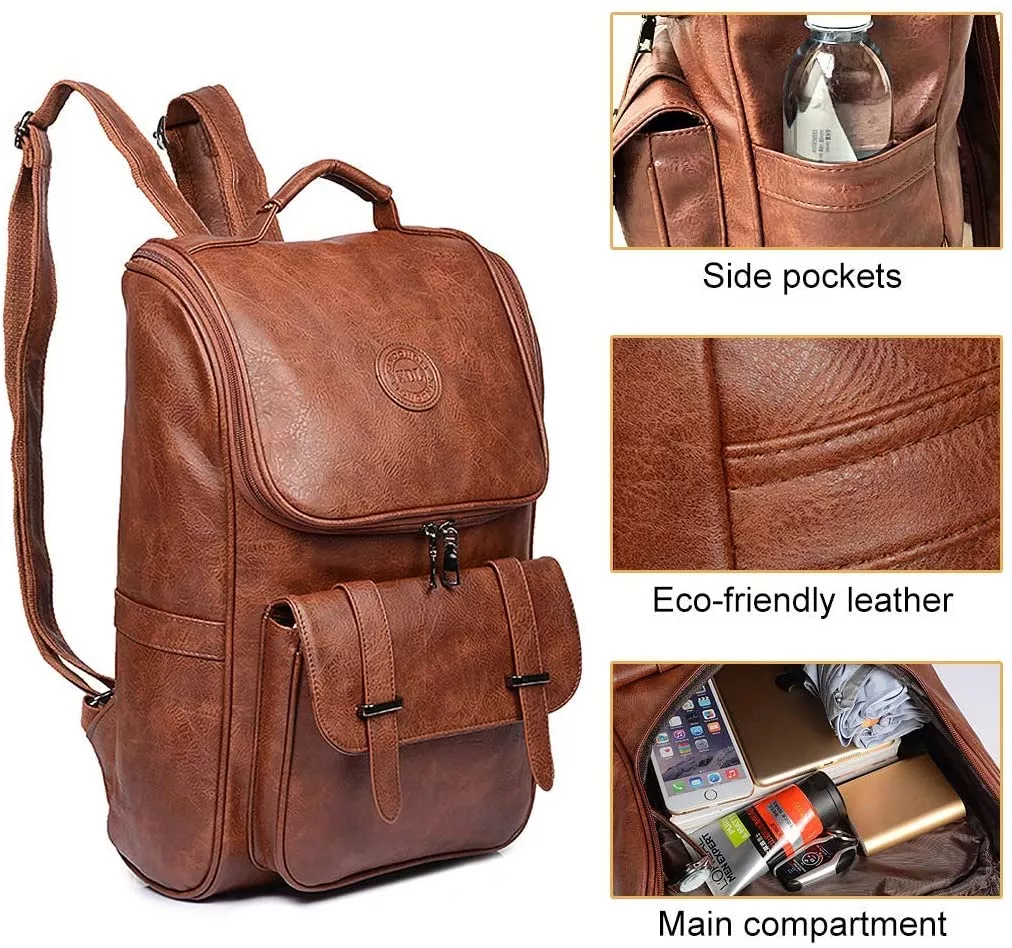 Men's leather brown backpack - Bild 5