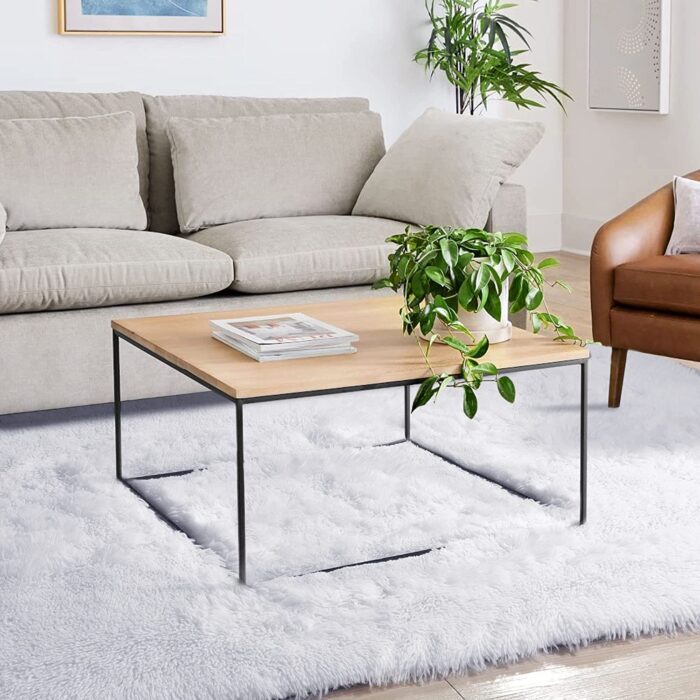 White fluffy rug for bedroom - Brivelle Store