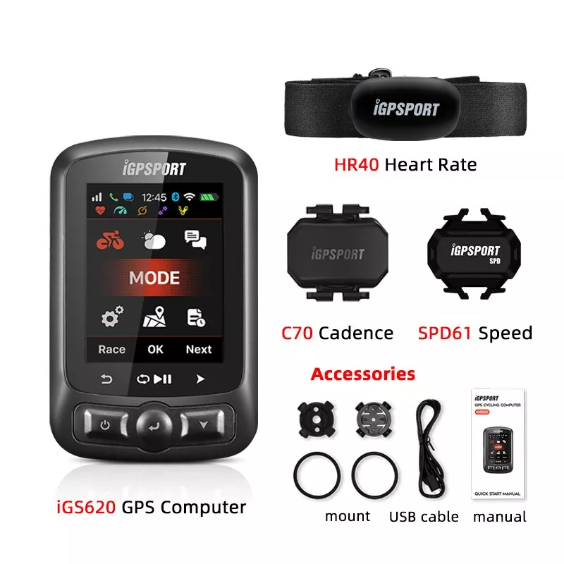 Bike Computer GPS With Wireless Speedometer-  Waterproof Navigation / 2.2 inch - With Heart Rate Monitor – Bild 2