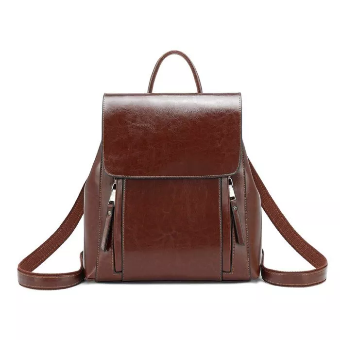 Women's leather backpack
