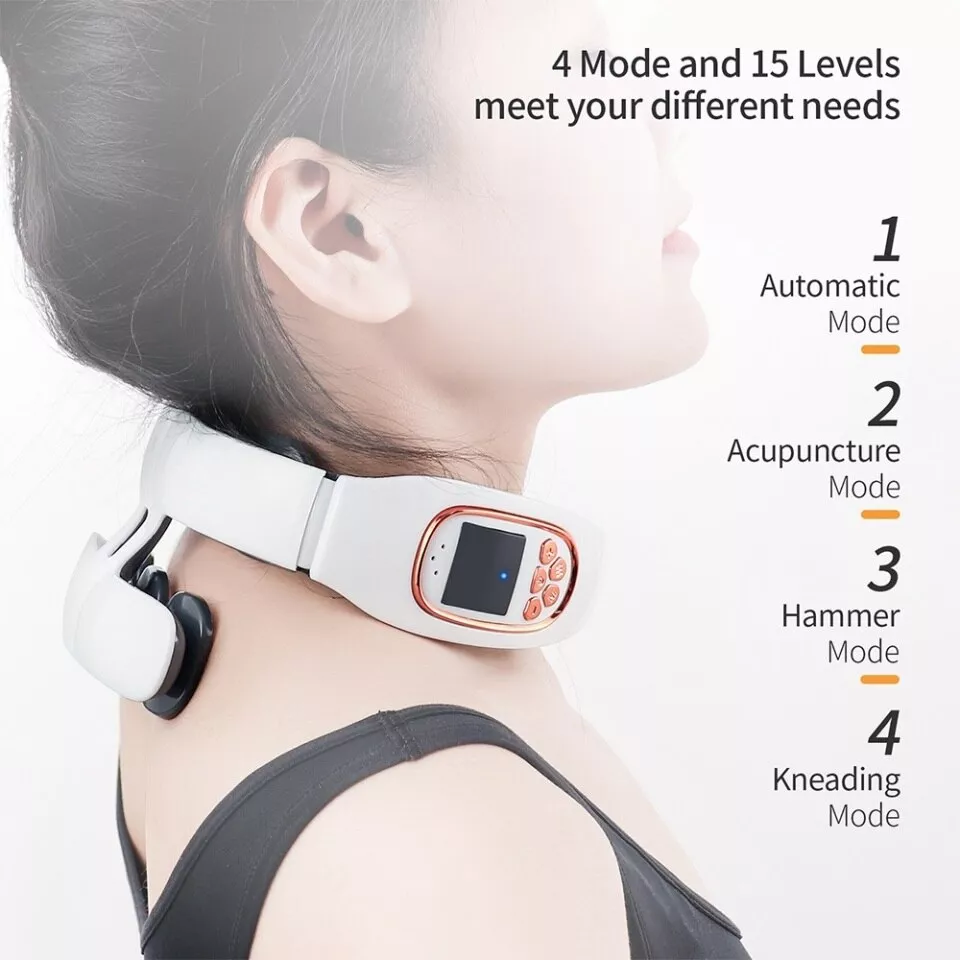 Neck Massager - 6 Heads Smart Electric Back Pulse - 42℃ Heat / White - Imagen 6