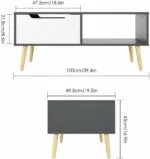 Homfa™ - Modern Coffee Table With Storage for Living Room in Gray/Light Oak - 100x49 – Image 5