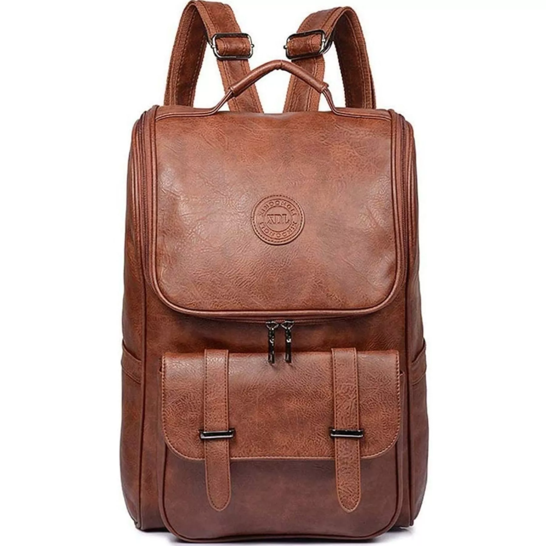Men's leather brown backpack - Bild 1