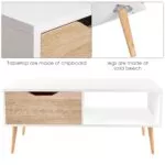 Homfa™ - Modern Coffee Table With Storage for Living Room in Gray/Light Oak - 100x49 – Image 4