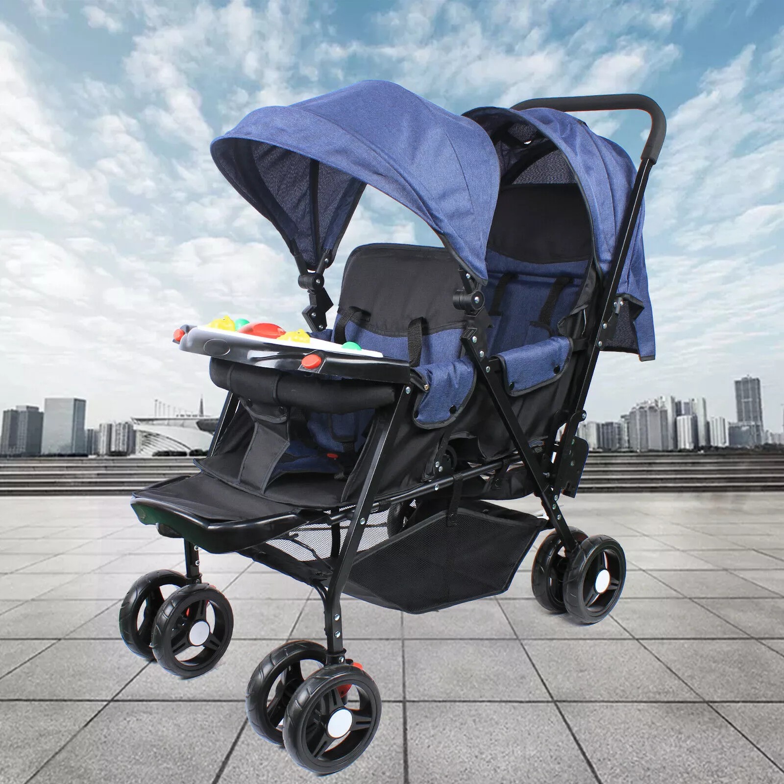 Foldable twin baby stroller - Image 2