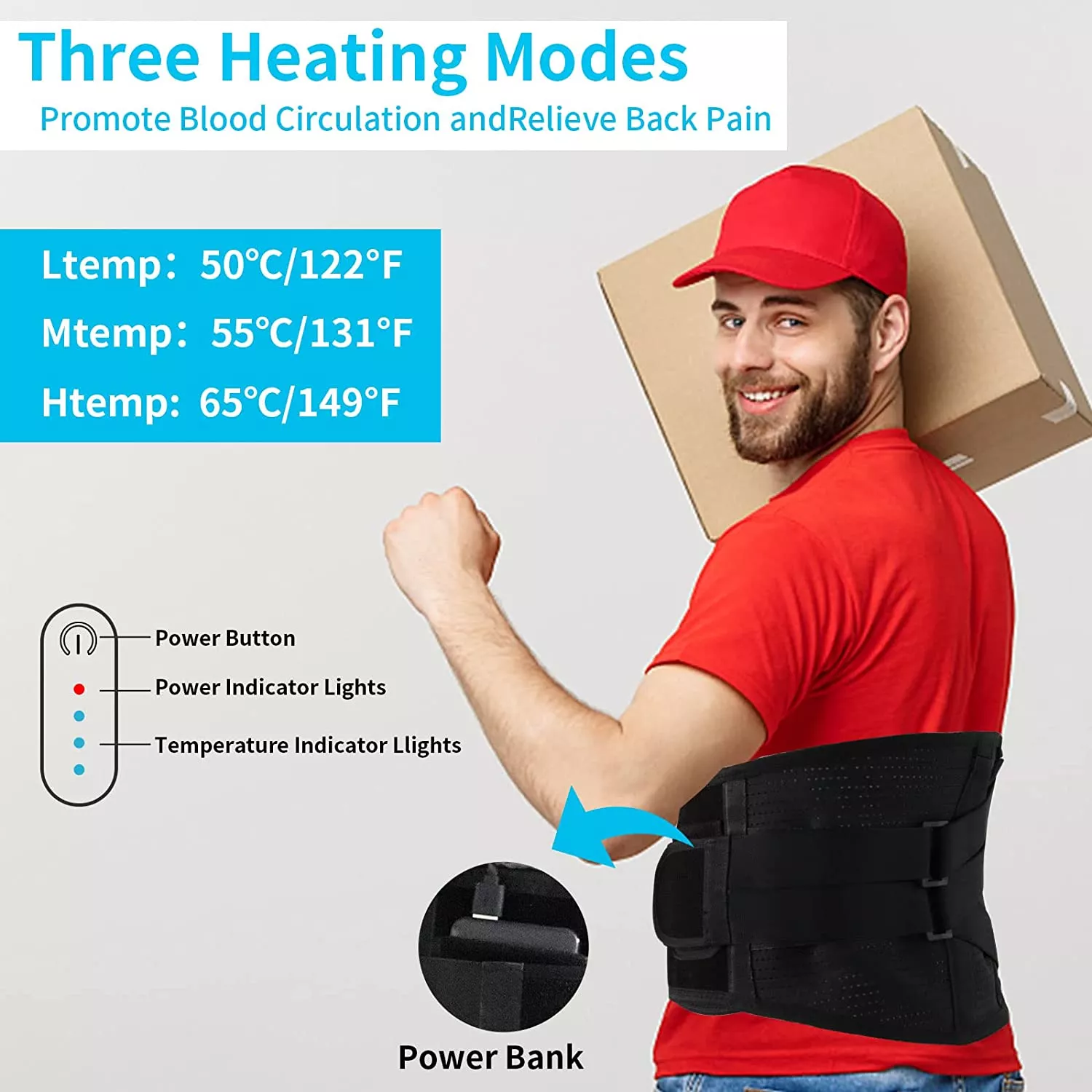Rlevo™ Back Support Belt with Heating Pad for Lower Back Pain Relief – Bild 4