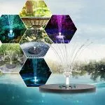 8 LED Solar Panel Powered Water Fountain - immagine 2