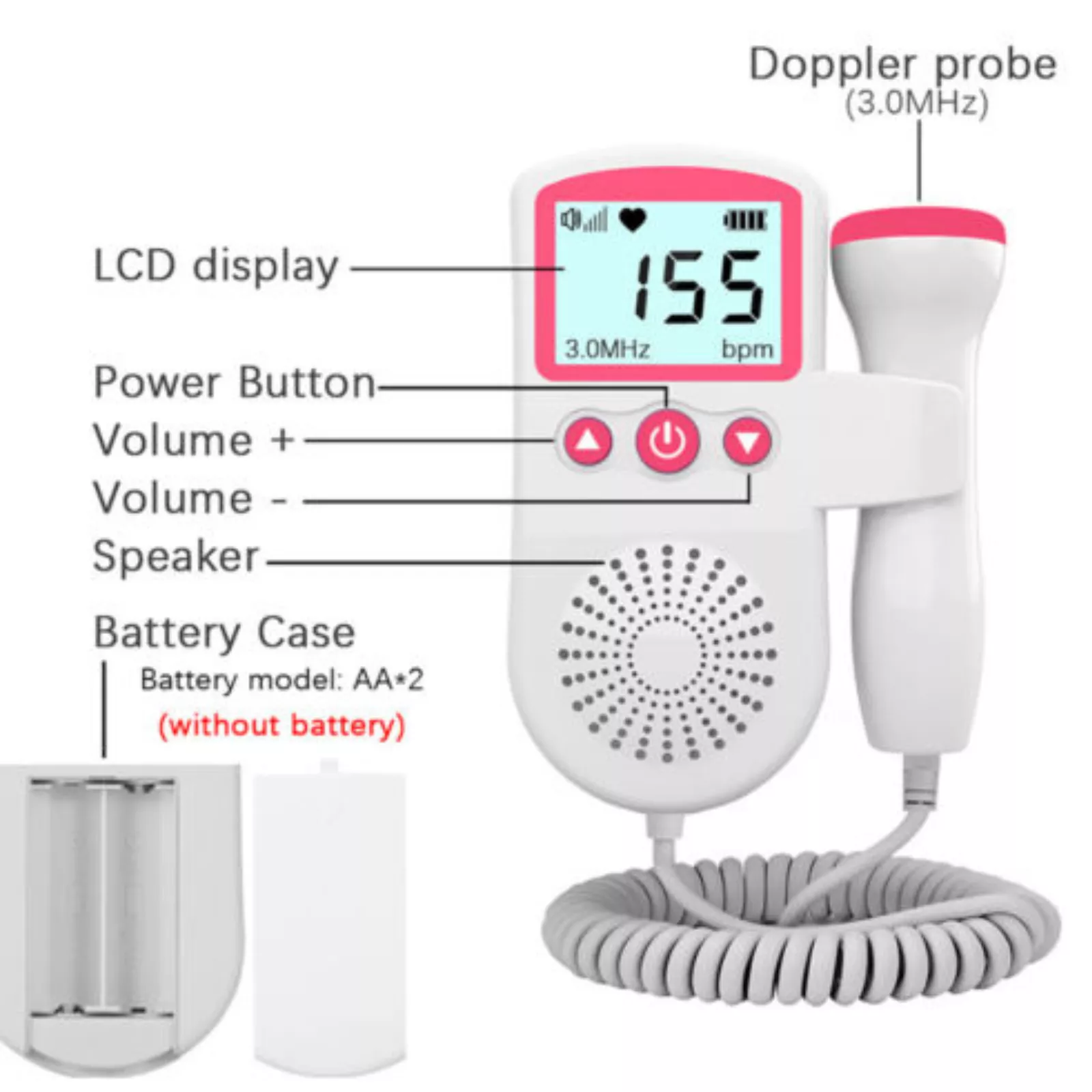 BellyBeat™ Fetal Doppler Detector Baby Heart Beat Rate Monitor - Imagen 6