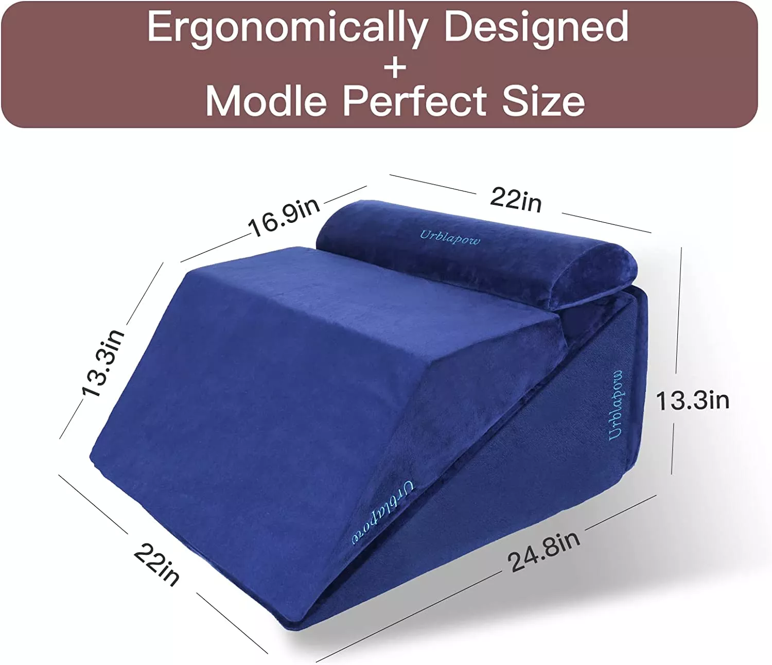SleepUp™ Bed Wedge Pillow - Memory Foam Leg Elevation Pillow – Image 7