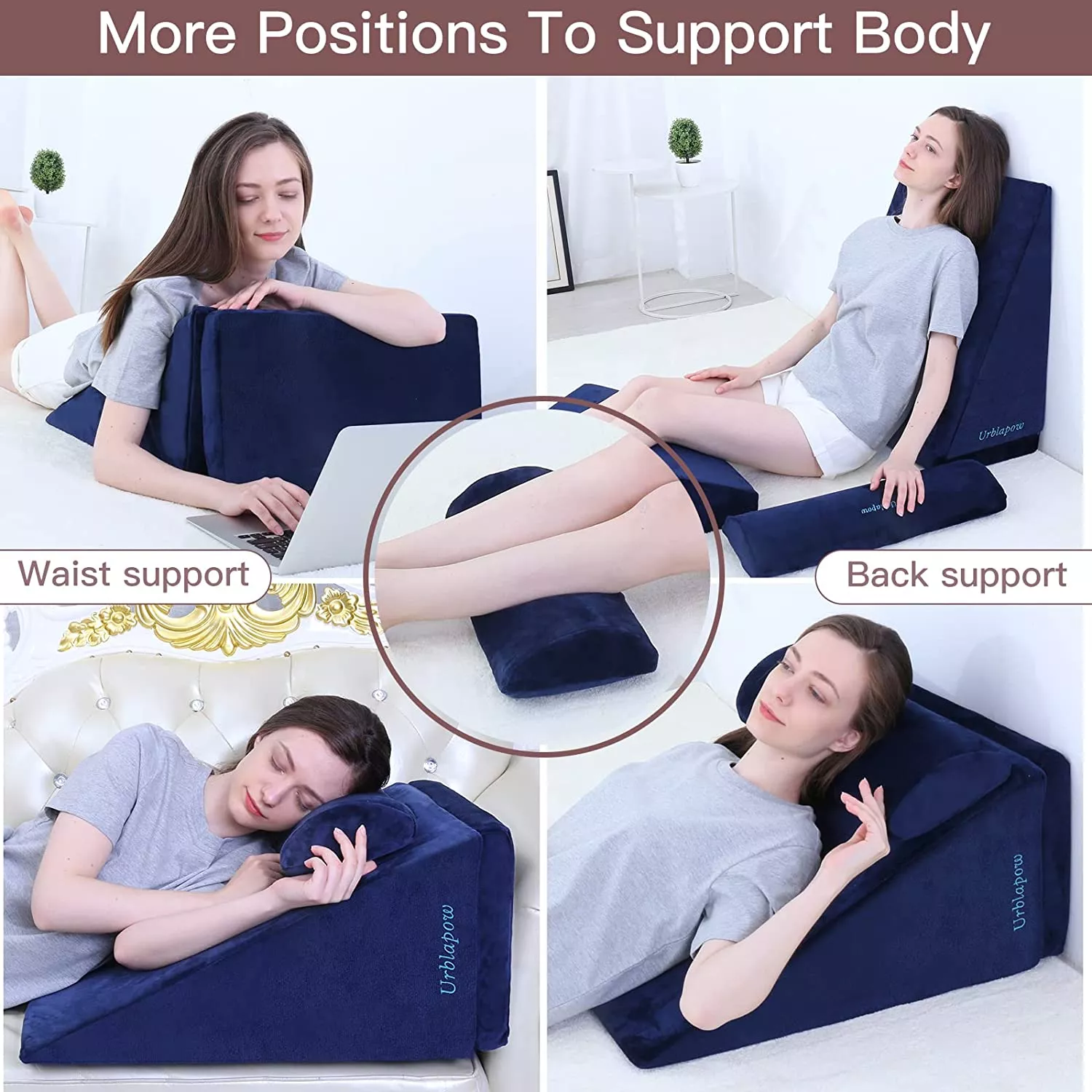 SleepUp™ Bed Wedge Pillow - Memory Foam Leg Elevation Pillow – Image 5