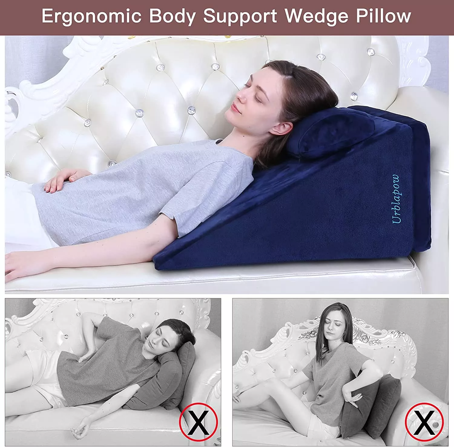 SleepUp™ Bed Wedge Pillow - Memory Foam Leg Elevation Pillow – Image 2