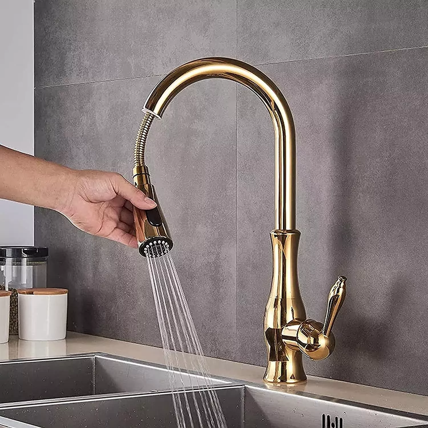 TapnGo™ Mixer Kitchen Tap With Pull Out Hose and Spray Head - Afbeelding 1