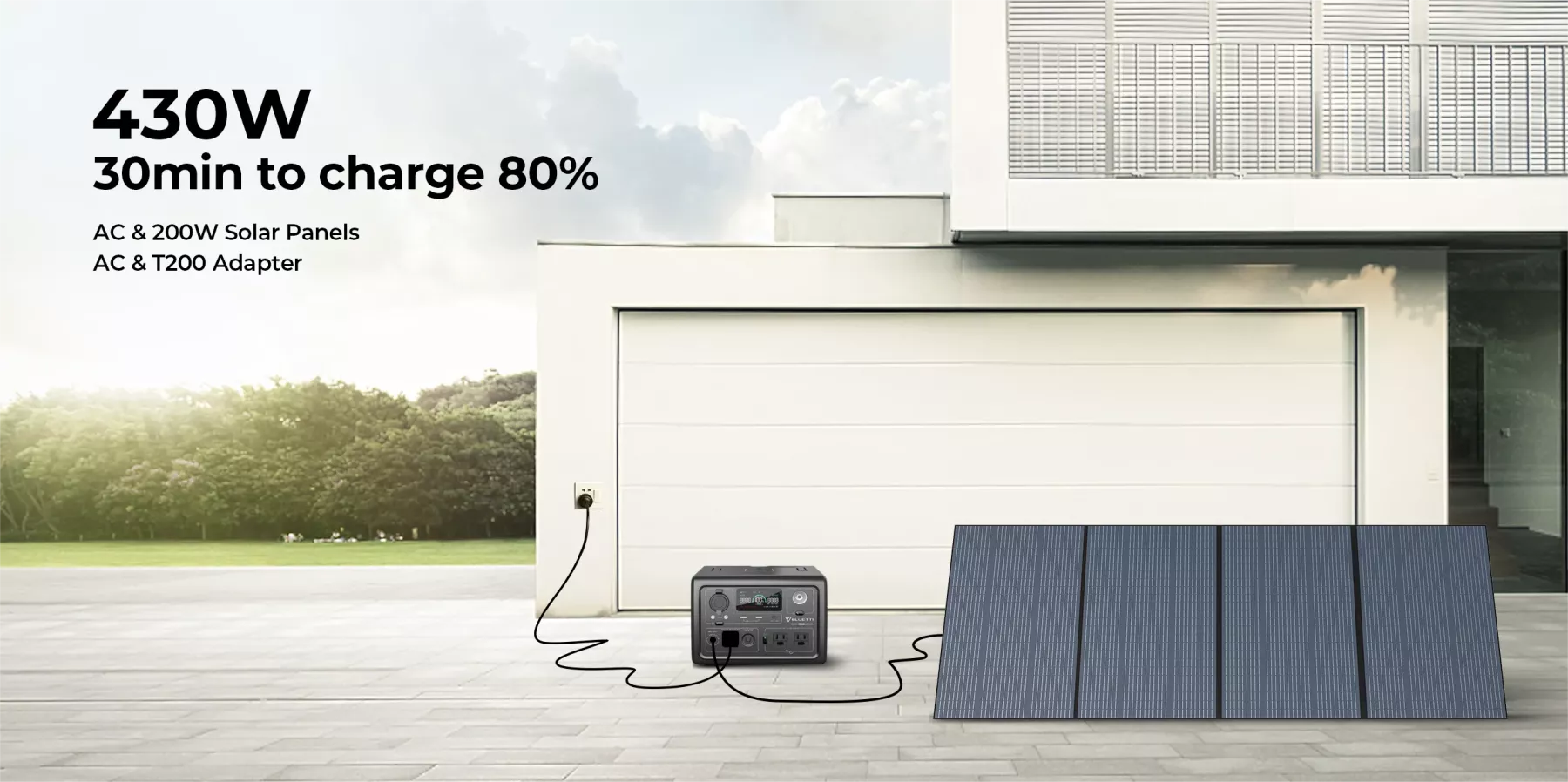 600W-268Wh Portable Power Station with Solar Panel - Imagen 4