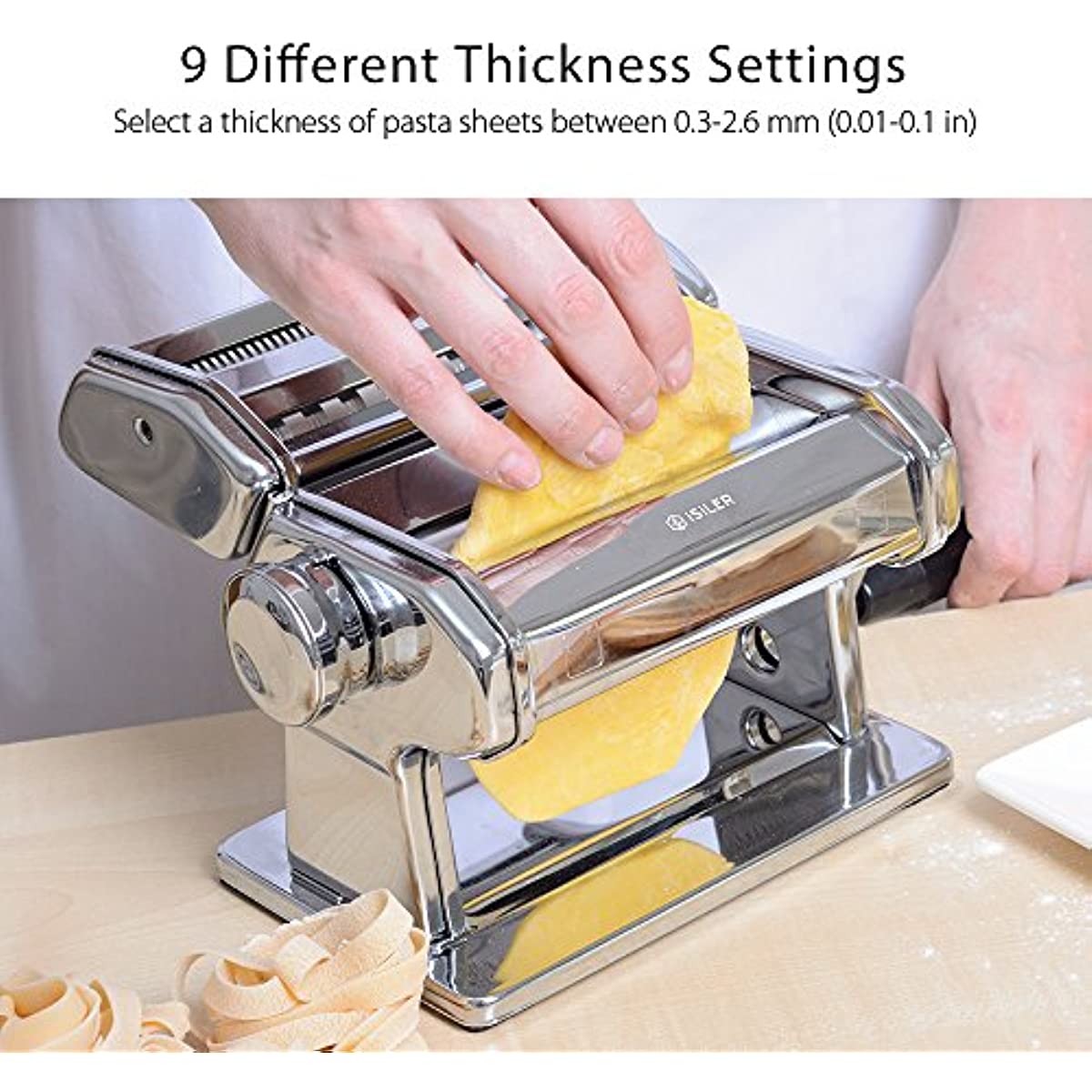 Adjustable Thickness Pasta Machine 150 Roller Noodles Pasta Maker Cutter  Gifts