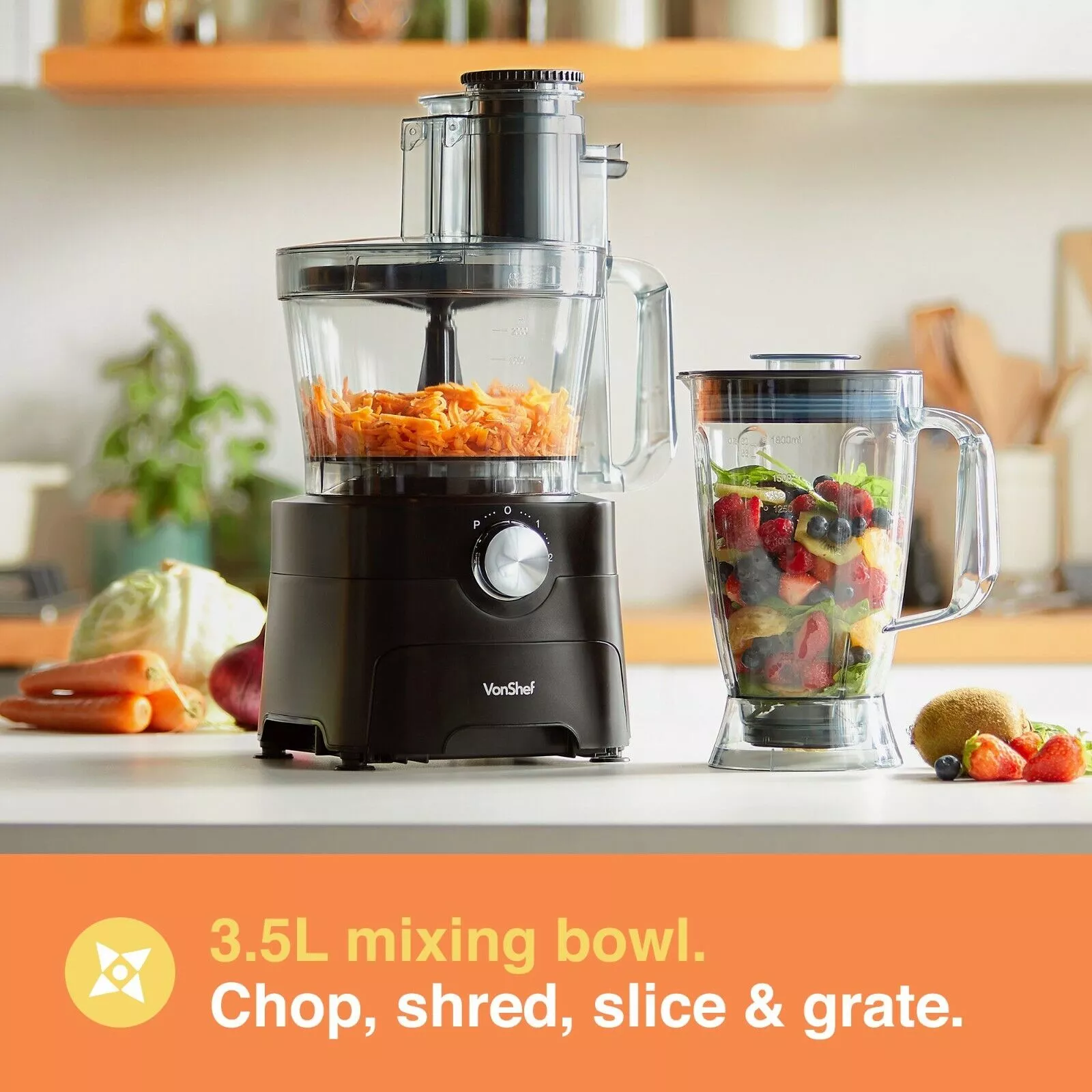 CookMix™ Food Processor Chopper Electric - 1000W Blender Juicer – Bild 5