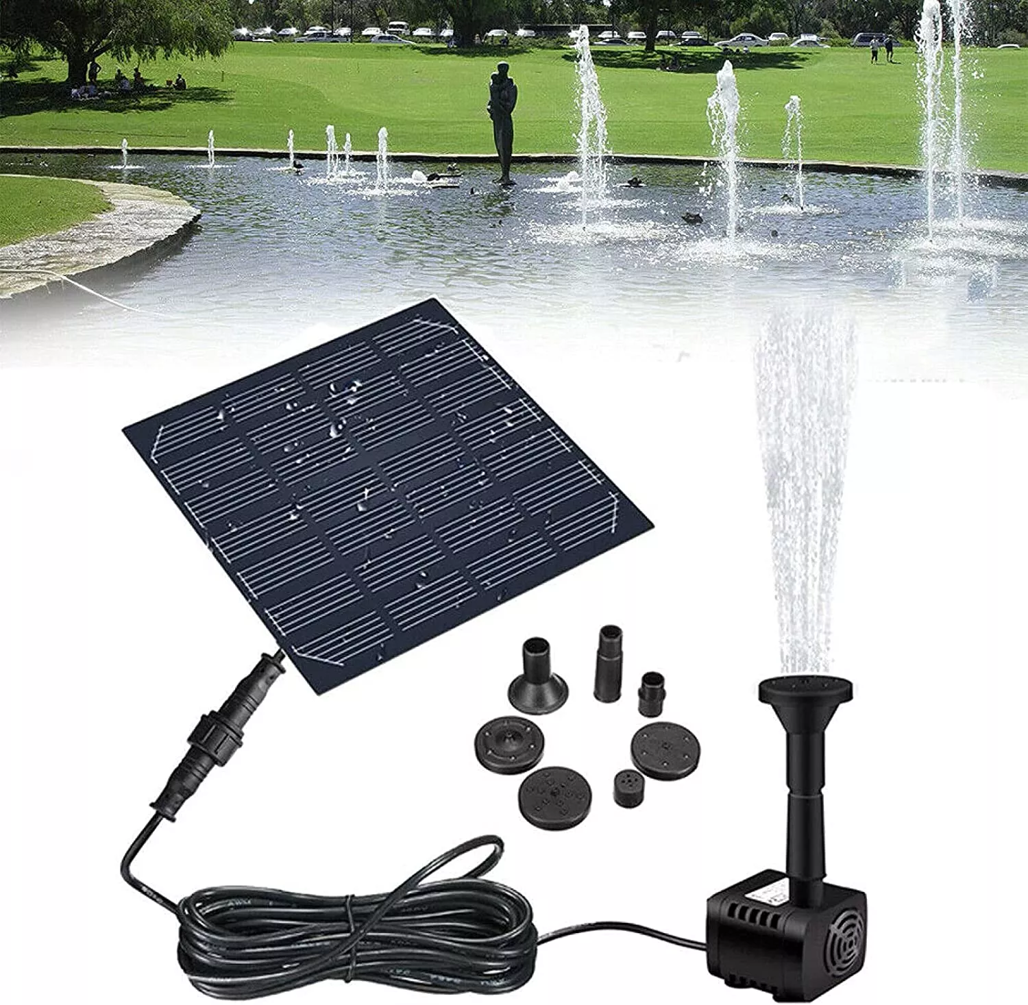 Solar Power Water Fountain Floating Water Pump - Image 1