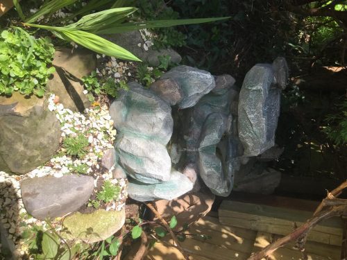 Solar Powered Water Fountain Rock Fall Stone Feature photo review
