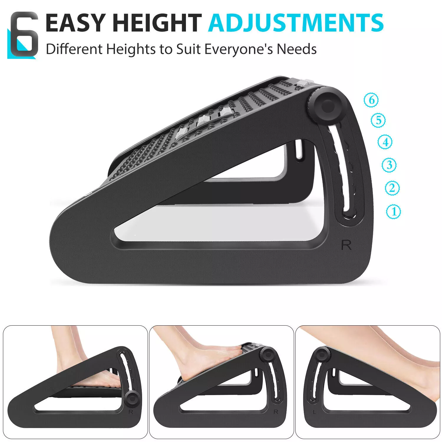 Office Under Desk Foot Rest Adjustable Leg Rest Stool - immagine 4
