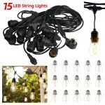Outdoor String Lights 15 LED Bulbs Garden Lights - immagine 6