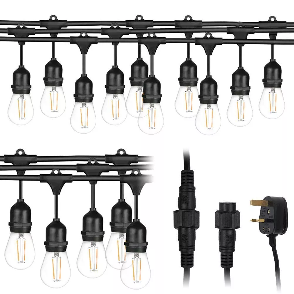 Outdoor String Lights 15 LED Bulbs Garden Lights - immagine 7