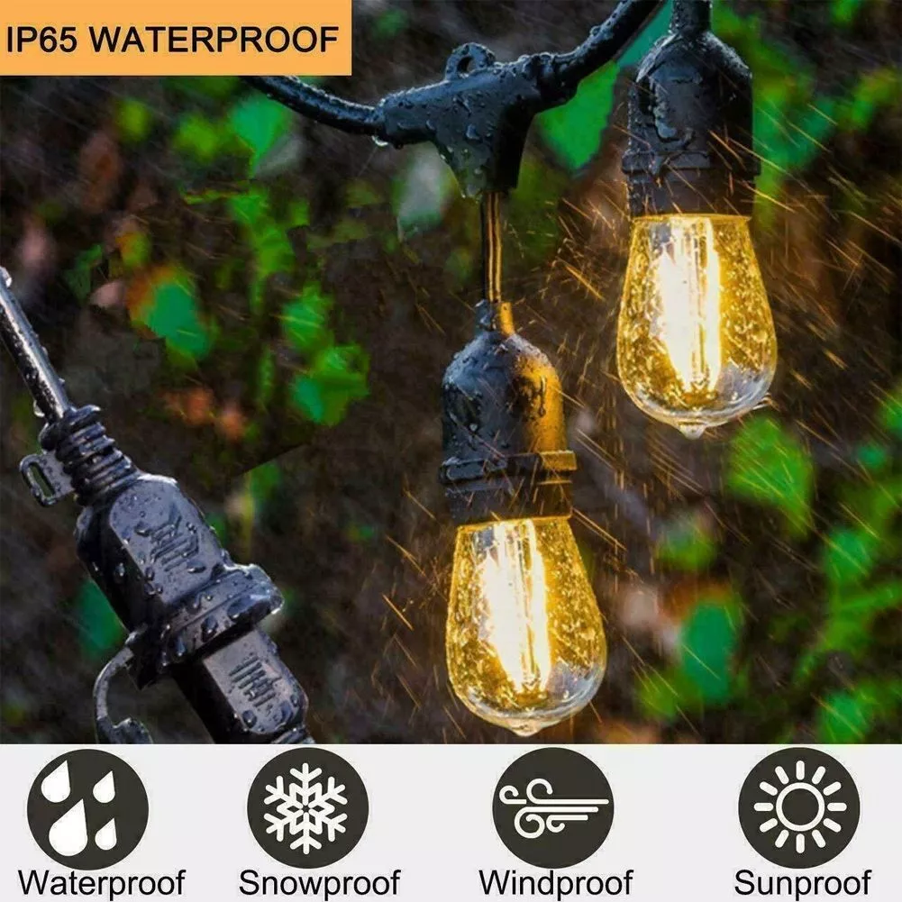 Outdoor String Lights 15 LED Bulbs Garden Lights - immagine 4