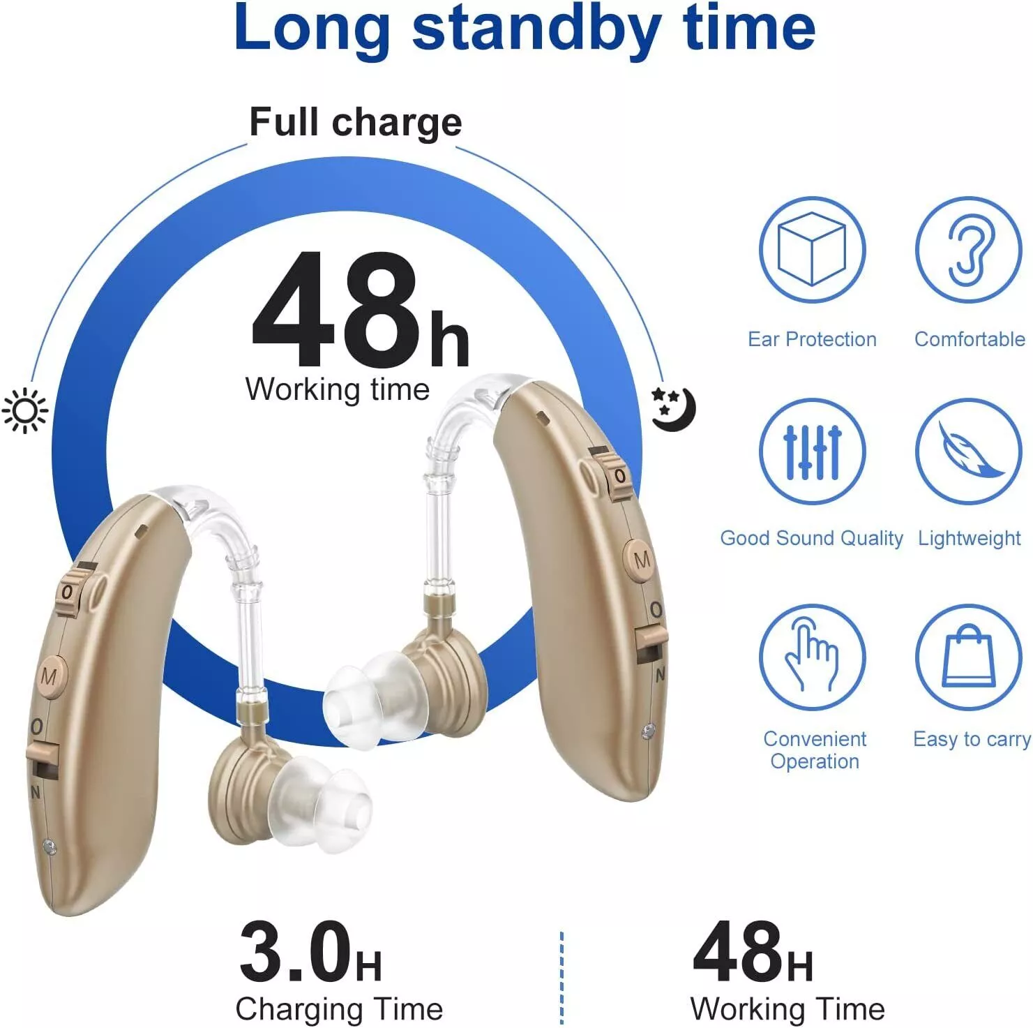 Rechargeable Digital In-ear Hearing Aids for Adults - immagine 8