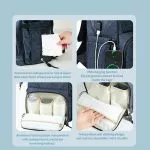Baby Diaper Bag Waterproof USB Large-capacity Baby Backpack - immagine 4