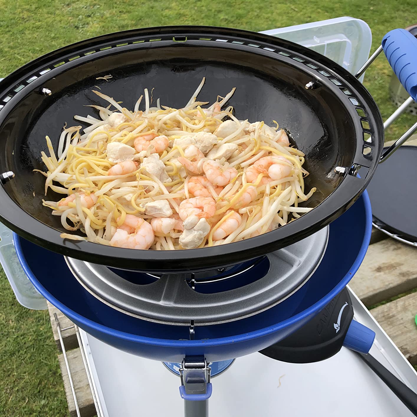 All-in-One Portable Camping Cooker BBQ Grill photo review