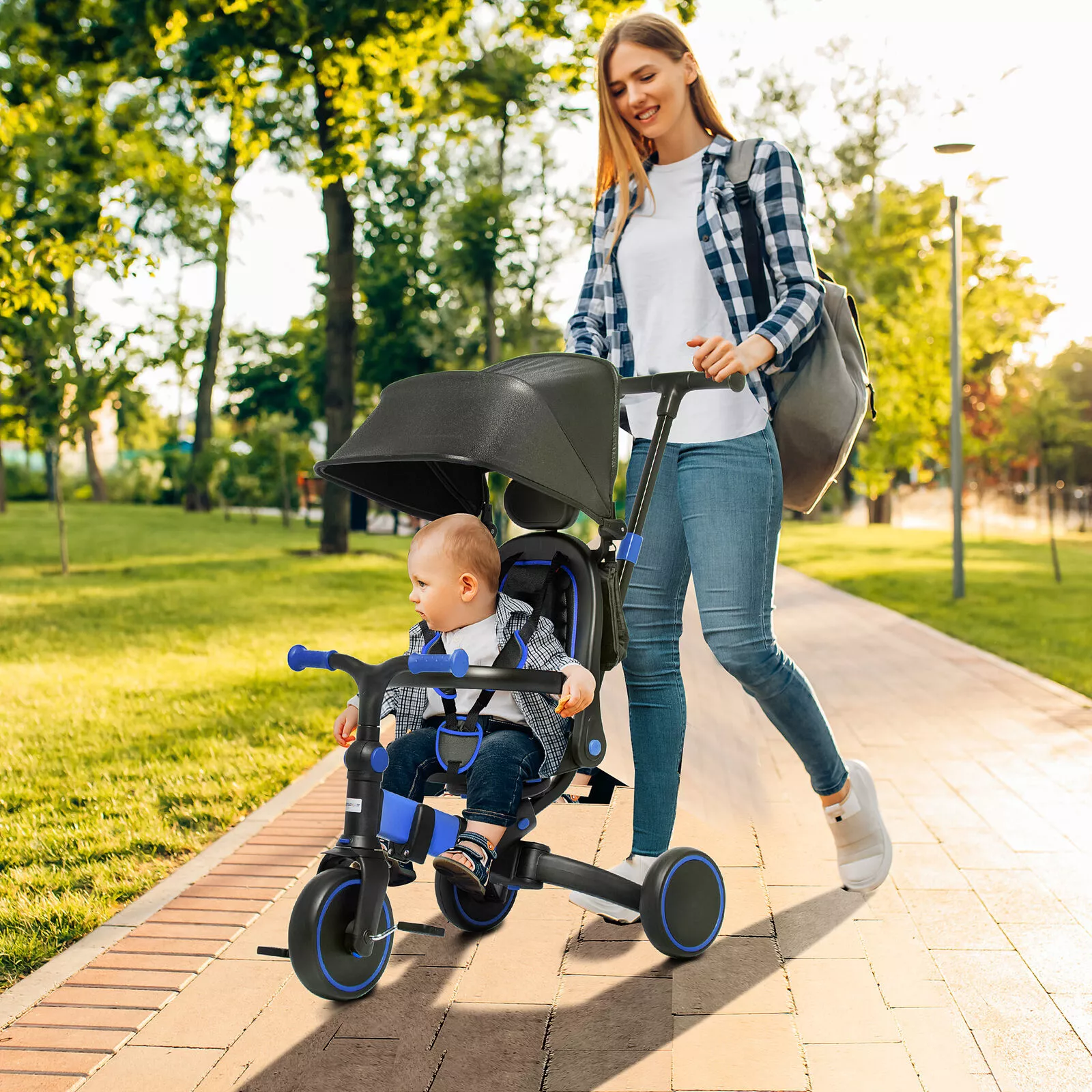 3 in 1 Kids Trike with Parent Handle Balance Bike - Image 2