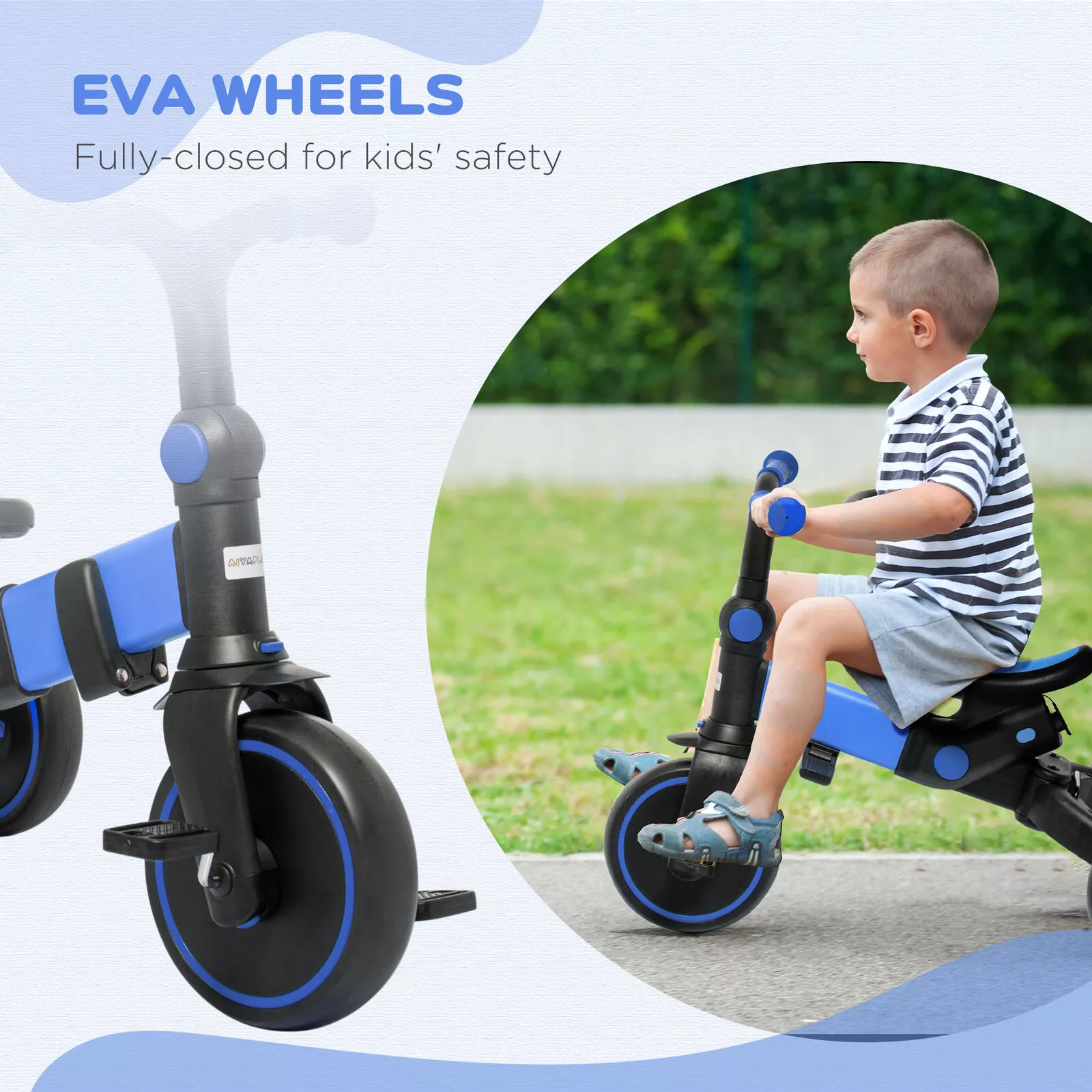 3 in 1 Kids Trike with Parent Handle Balance Bike - Image 8