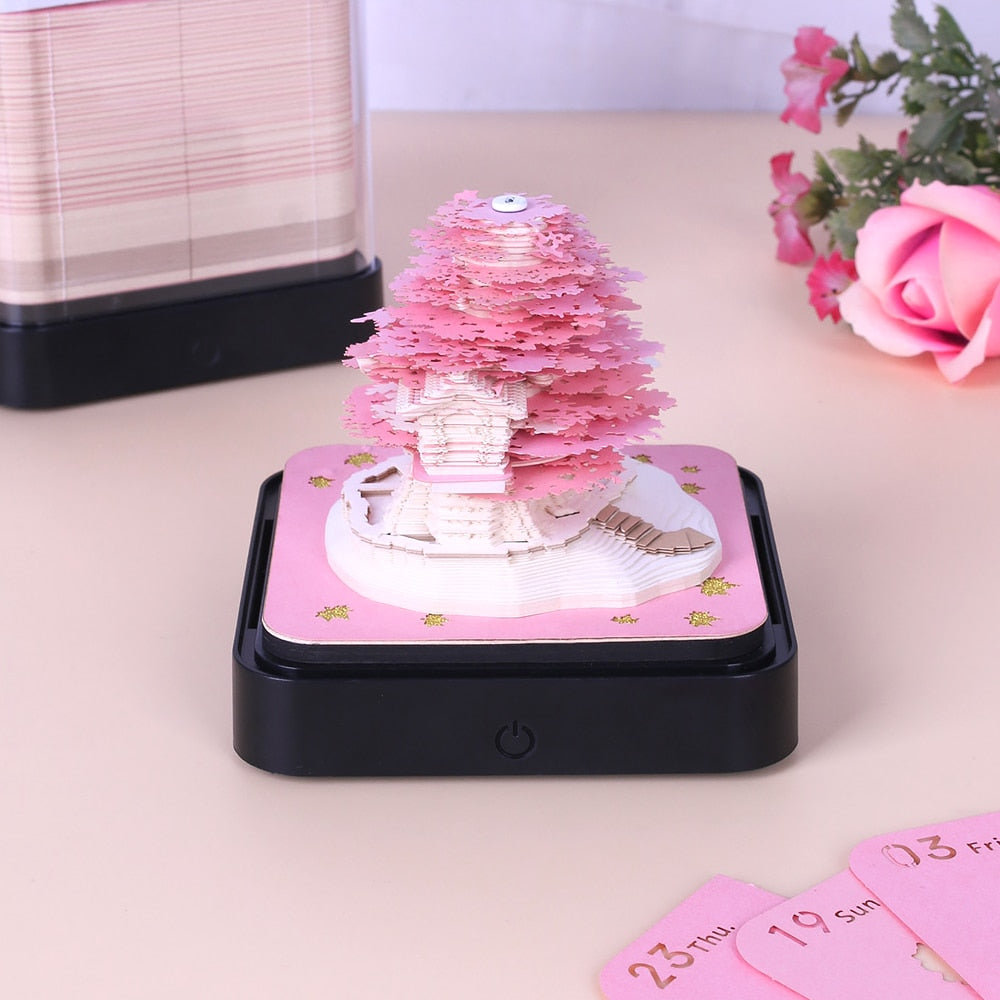 Pink Sakura Tree (With Light & Calendar 2024)