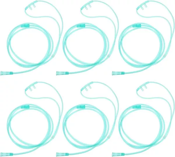 6pcs High- Flow Nasal Oxygen Cannula Standard Connector - 150x1cm